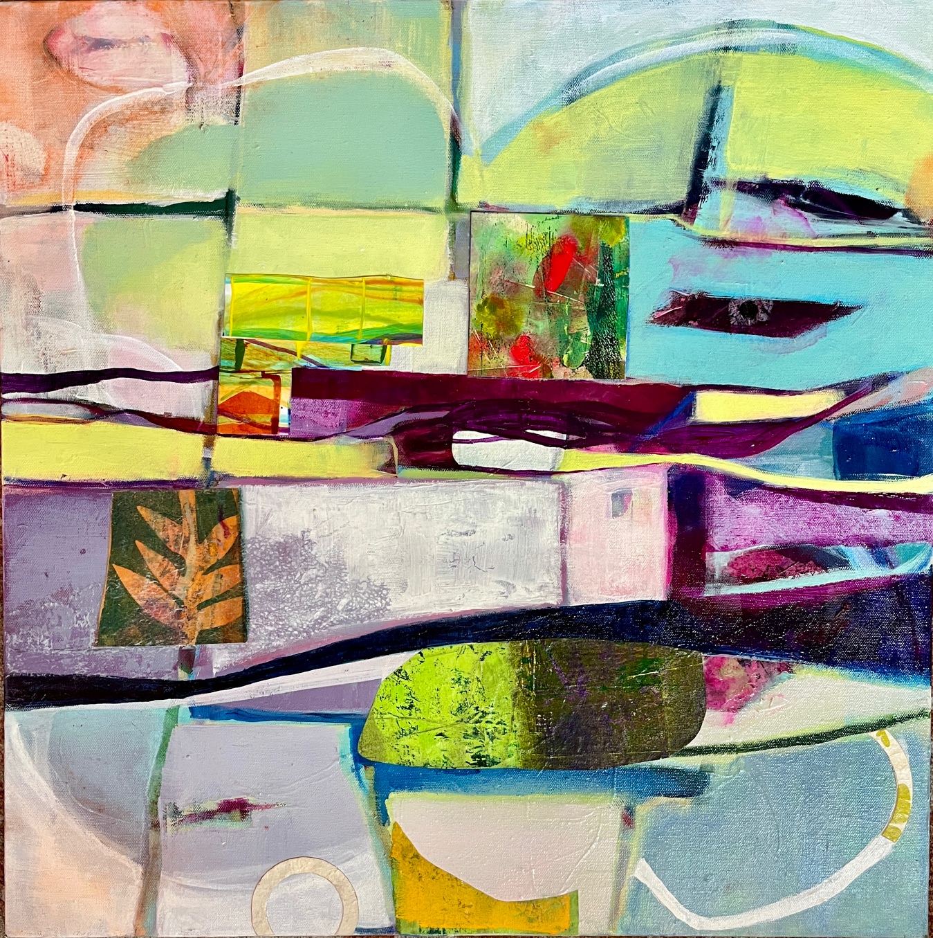 AUTUMN - Acrylic collage on canvas | 24 x 24 x 1.5 inches | $600